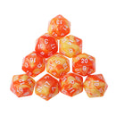 10 Pieces Of D20 Opaque Dice For RPG D\u0026D Orange Yellow With