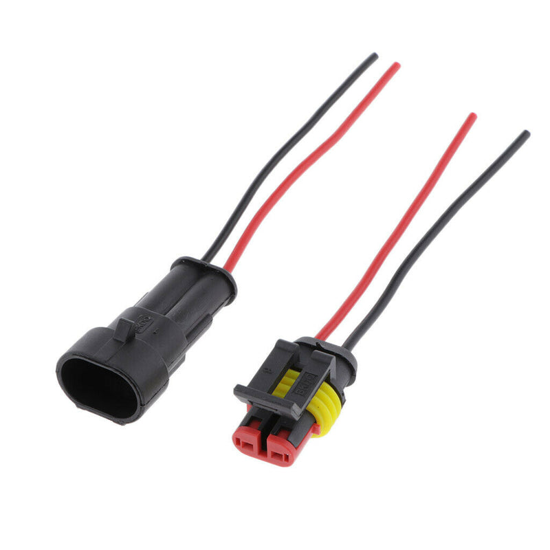 Car Male&Female HID Electrical Wire Plug w/ 14AWG Cable Wire Harness 2pin