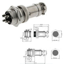 5 Pcs 16mm 4-Pin GX16-4 Aviation Plug Metal Male Female Panel Connector