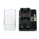12V/24V 4 Way Blade Fuse Box Holder LED Warning Lights Kit Car Race Rally M