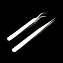 2Pcs Stainless Steel Nail Art Tweezer Tool Gems Eyelash Nail Art Picking Tools