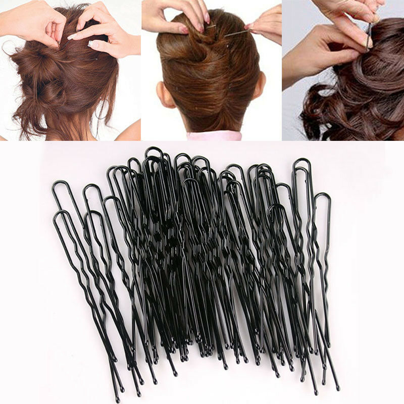 45Pcs Long 6.0CM U Black Hair Bobby Pins Grips Hair Clip Confidence HOT-AU Y6L9