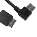 Black Right Angle USB 3.0 Type A Male to Micro B Male Cable Connector Adapt