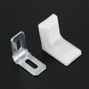 Cabinet 28mmx28mmx19mm Metal Plastic L Angle Bracket White 4Pcs