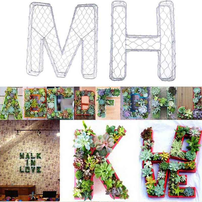 2Pcs Creative Alphabet Shaped Metal Plant Stand Storage Rack Shelf, Flower Pot