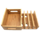 Mobile Phone Bracket Bamboo Wood Multi-Device Charging Station Organizer Of
