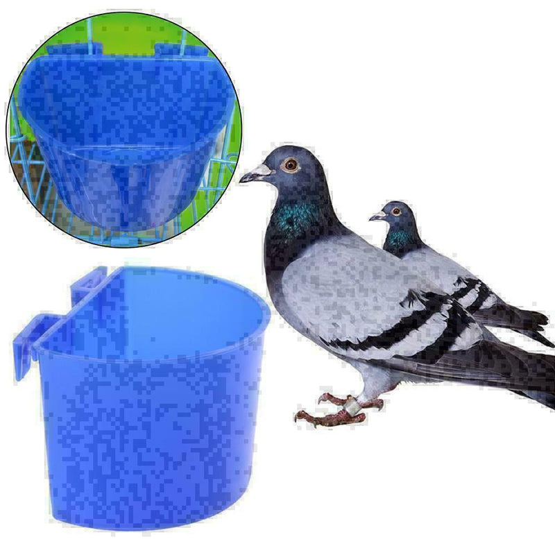 1 pcs Cup Hanging Water Feed Cage Cups Poultry Rabbit Chicken Blue X6J4 J7B F3I7