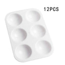 12 Pcs Paint Palettes Rectangular Watercolor Palette Painting White 6 Well Tray
