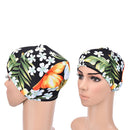 Women Floral Waterproof Spandex Stretch Swimming Cap Bathing Hat  lj