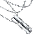 Screw Whorl Stainless Steel Urn Keepsake Pendant Chain Necklace Mens Gift