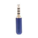 3.5mm 1/8" Male Jack Mini Blue Audio Plug Male Stereo Adaptor DIY Soldering