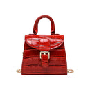 Elegant Leather Mini Shoulder Bags Women Chain Messenger Handbag (Red)