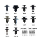 100Pcs Trunk Screw Rivets Set Car Bumper For Auto Plastic Fastener Clips
