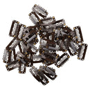 50pcs Brown Snap Clips U-shape Metal Clips for Hair Extensions DIY Z4J6