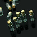 10x Mini Empty Cork Glass Wish Bottles Vials Jars  Craft Charm Pendants Nic L0Z4