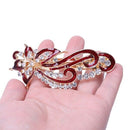 Lady Party Flower Design Rhinestone Detail Barrette Hair Clip