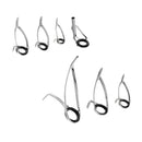 7pcs Stainless Steel Fishing Rod Double Leg Guides Tips Repair Kit Eye Rings