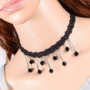 Retro Punk Layer Chain Lace Choker Charm Black Necklace Tattoo Choker Neckl U7O9