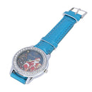 ZhouLianFa Women Blue Artificial Leather Christmas Father Tree Rhinestone Q P5H3