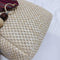 Ethnic Tassel Decor Travel Backpacks Women Straw Shoulder Knapsack (White)