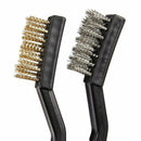 Pack of 12 Mini Wire Brush Set - Stainless Steel and Brass Brushes for Auto V5H8