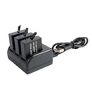 Triple 3-Channel Simultaneously Fast Speed Charger For GoPro Hero 5 Camera