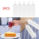 5pcs 8oz Squeeze Bottle Condiment Dispenser Ketchup Mustard Sauce Clear P WJA