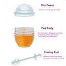Clear Honey Jar with Dipper and Lid Glass Beehive Honey Pot for Home Kitchen