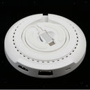 2 in 1 Type-C to Micro USB/HDMI/VGA HUB Dock +5W Wireless Charger White