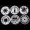 6pcs Plastic Round Cake Stencils Cookie Fondant Mold Christmas Baking Decor