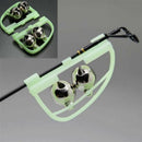 2x Fluorescent Night Glow Light Fishing Rod Tip Clip Twin Bell Alarm Alert Ring