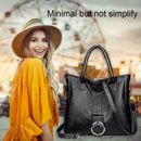 Women Large Capacity Shoulder Bags Leather Retro Messenger Handbag (Black)
