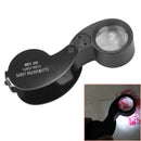 1x Jeweler Eye Glass Lens 40X Magnifying Magnifier Loupe Double LED Pocket FYN