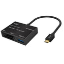 USB 3.0 Type -C Combo Hub Adapter for Micro SD/XQD Card Reader  Black