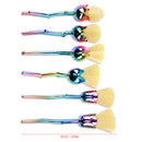 6pcs Rose Shape Yellow Makeup Brushes Foundation Powder Blush Brush Set