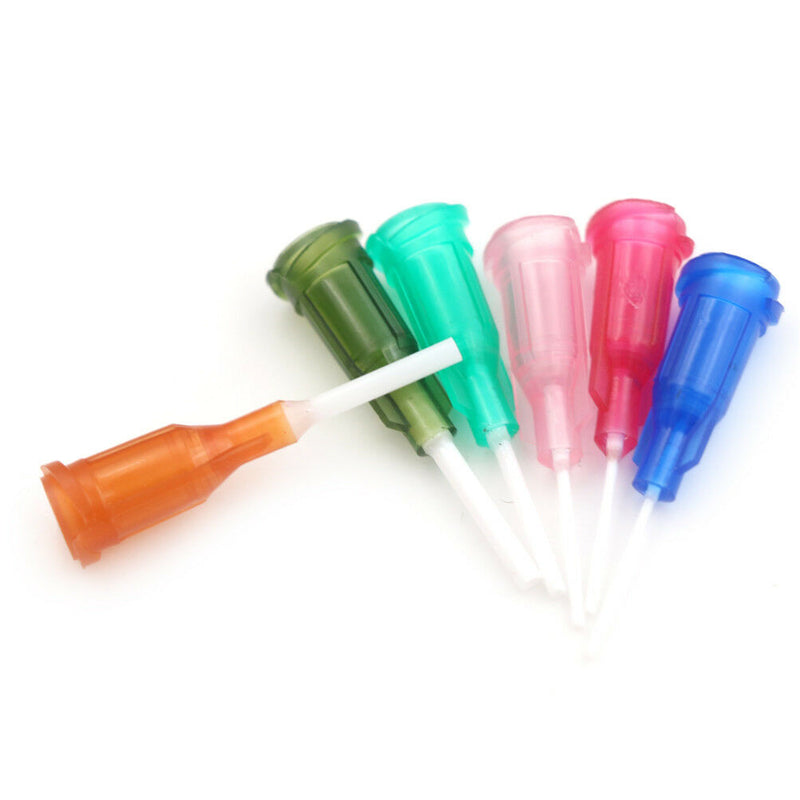 6X Mixed DIY Plastic Blunt Dispensing Syringe Needle Tips Flexible 14-25 Gaug Gw
