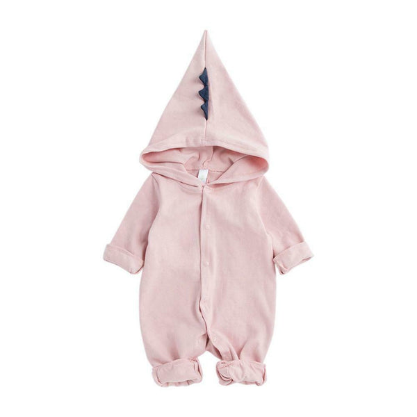 Star Dinosaur Rompers Autumn Baby Kids Cotton Hoodies Jumpsuit (Pink 9-12M)