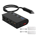 Fast Charge 3.0 Car Cigarette Lighter Splitter 12V/24V 180W w/ Replace Fuse