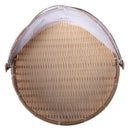 Handmade Bamboo Woven Bug Proof Wicker Basket Dustproof Picnic Fruit Tray F