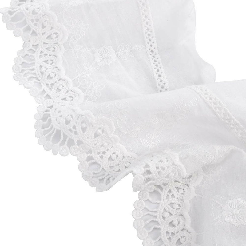 1 Yard Cotton Embroidery Floral Lace Trim Ribbon 14cm Wide Wedding Fabric Sewing