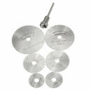 7pcs Circular Saw Mandrel Cutting Cutter Disc Blade Drill For Rotary Tools