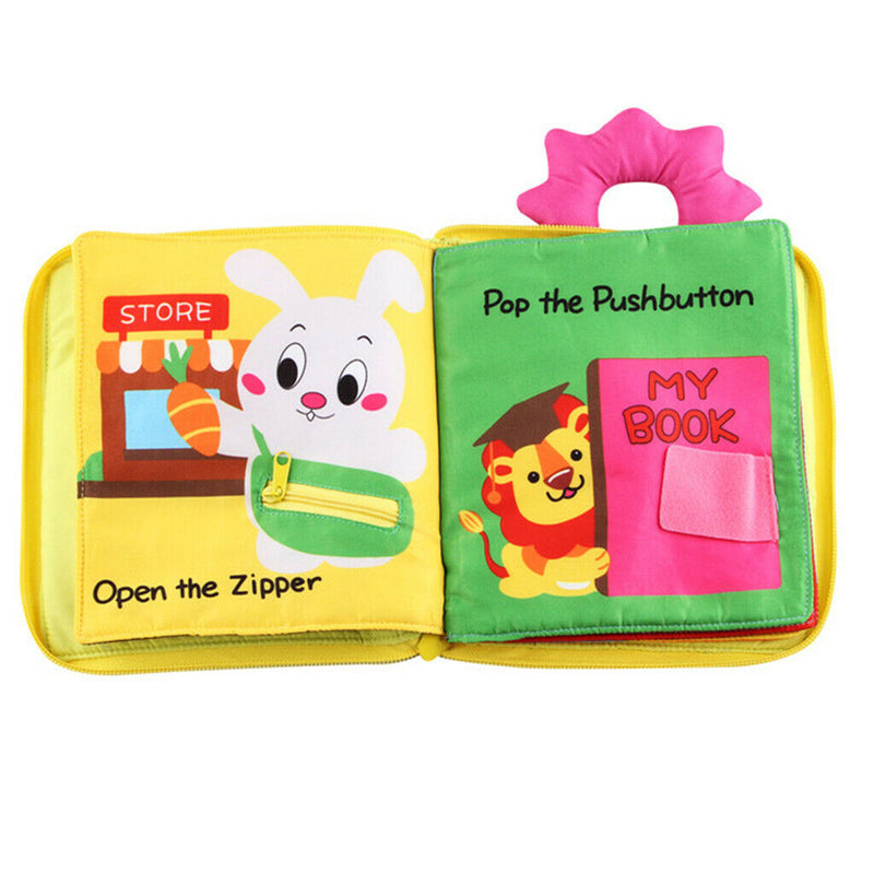 Kid Toddler Learn To Practice Zip Snap Lace Buckle Button Tie Education Book