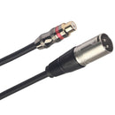 3 Pin Xlr Plug Male to Rca Female Audio Composite Extension Adapter Cable f