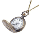 Retro Bronze Three Horses Quartz Pocket Watch for Men L7T4