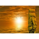 Boat 5D DIY Full Round Drill Diamond Landscape Painting Home Decor Mosaic