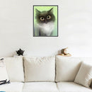 5D Diy Display Diamond Painting Animal White Cat Diamond Embroidery Circula L3X6