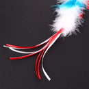 Funny Colorful Feather Tease Cats Dangle Rods Playing Pet Toys(Rose Red)