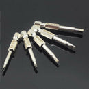 5Pcs Set Triple-cornered Screwdriver Bits S2 Steel 1/4 inch Hex Shank 50mm