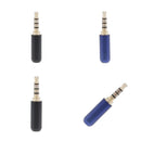 4Pcs 4-Pole 3.5mm 1/8" Male Headphone Jack Plug Metal Adapter Connectors