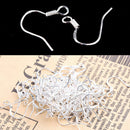 100Pcs Silvering EARRING HOOK COIL EAR WIRE Earring Findings 15MM